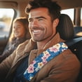 thumbnail image 3 of Uorisanigo Hibiscus Flower Seatbelt Cushion Soft Comfort 2 Pack Soft Seat Belt Cover Harness Pad Flannel Safety Belt Strap Shoulder Pad Universal Fit Seatbelt Cover Car Truck SUV, 3 of 7