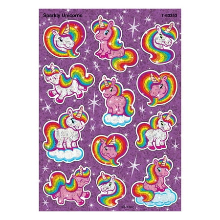 Sparkly Unicorns Sparkle Stickers, 24 Count | Bundle of 2 Packs