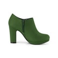 thumbnail image 3 of BLISSFUL STEP Bottines à Talon Bloc à Bout Rond Unies pour Femmes Vert 10, 3 of 8