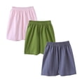 thumbnail image 2 of Girls Cotton Shorts 3 Pack Elastic Waist Soft Breathable Kids Summer Pull-On Lounge Play Shorts Pink,Size 5 T, 2 of 9