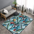 thumbnail image 2 of Area Rugs For Living Room Decor - Colorful Fishing Baits Anti Slip Throw Washable Rugs 3x5 For Bedroom, Soft Indoor Carpet For Bedroom Living Room 60x39In, 2 of 5