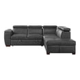 thumbnail image 5 of Lexicon Barre 2-Piece Faux Leather Sectional with Pull-Out Bed in Gray, 5 of 15