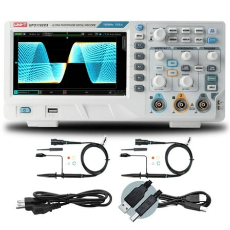 UNI-T UPO1102CS Digital Oscilloscope 100MHz 2Channel 1GSa/s 56Mpts 500,000wfms/s 1 Mpts FFT Sampling Points Ultra Phosphor Display