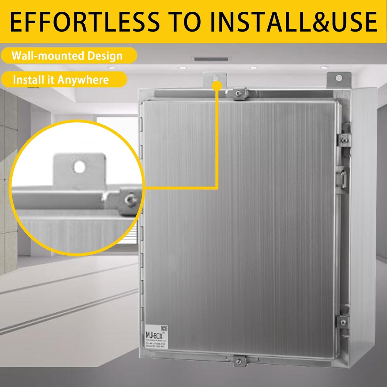 MJ-Box 20x16x8 Explosion Proof Electrical Enclosure - 304 Stainless Steel, NEMA 4X, IP66 Waterproof Dustproof, Indoor Outdoor Metal Box