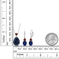 thumbnail image 2 of Gem Stone King 925 Sterling Silver Blue Created Sapphire and Red Garnet Pendant Earrings Jewelry Set for Women (20.85 Cttw, Pear Shape 18X13MM, with 18 inch Chain), 2 of 3