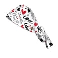thumbnail image 3 of Fgvctg Love Themed Heart Scrub Hat for Valentines One Size Tie Back Fit Womens Long Hair Stylish Working Head Cover with Glowing Pattern Light pink, 3 of 5