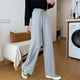 thumbnail image 4 of Pantalones de mujer Pantalón largo deportivo holgado informal de cintura alta con pierna ancha, Gris, S Eigraketly AP001457-01, 4 of 7