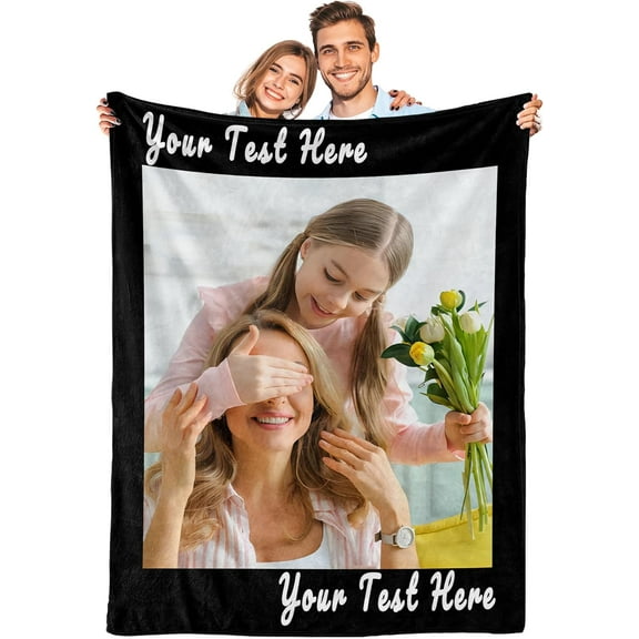 Mothers Day Personalized Gifts, Custom Photos Blanket Mom Gifts from Daughter Son Customized Picture Blanket, Mother's Day Christmas Birthday Best Gift for Mom Grandma Wife 3 Photos Blankets