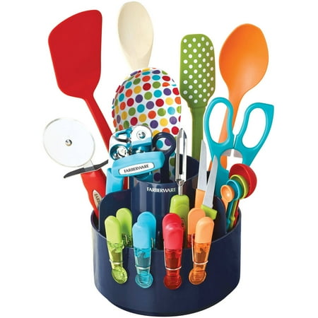 Farberware Colourworks 20 Piece Multi Color Kitchen Gadget Caddy Set