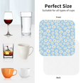thumbnail image 6 of Pofeuu Floral Daisy Print Coasters for Drinks, 4Pack PU Leather Coasters, Bar Drink Coasters for Tabletop Protection, Furniture from Damage-Square, 6 of 6