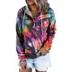thumbnail image 2 of Gibobby Mujeres sudadera con capucha suéter Sudadera de mujer Button Drawstring Camisa de pocket Casual corbata de manga larga Sudaderas de gradiente de tinte impresas Sudaderas Hoodie （Morado， XL), 2 of 5