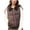 Coffee, variant on Women's Quilted Vest Fall Winter Collar Sleeveless Padded Jacket with Pocket Warm Lightweight Layering Piece White