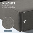 thumbnail image 4 of Patiobula Outdoor Deep Seat Cushion Set, 24 x 24, Water Repellent, Fade Resistant, 6" Thicken Deep Seat Bottom and Back Cushion for Chair, Sofa, and Couch, Gray (2-Piece), 4 of 10