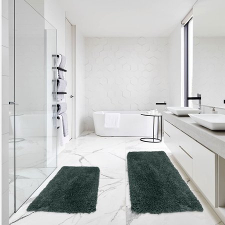 Bath Rug Set - Soft Absorbent Shaggy Bathroom Rugs For Bathroom Vanity Shower