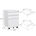 thumbnail image 3 of 3 Drawer Mobile File Cabinet with Lock, Office Storage Filing Cabinet Fit for Legal/Letter Size, White, 3 of 7