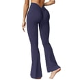 thumbnail image 2 of Pxiakgy Women's Yoga Pants Bootcut Flare Leggings Flared Bell Bottom Leggings High Waisted Workout Pants Tummy Control Scrunch Flare Leggings V Back Butt Lifting Gym Workout Yoga Pants Dark blue M, 2 of 9