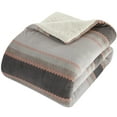 thumbnail image 4 of Lanco Edward 3 Piece Comforter Set, Bed Size: Queen, Flannel Print, Striped Zig Zag, Grey, 4 of 5