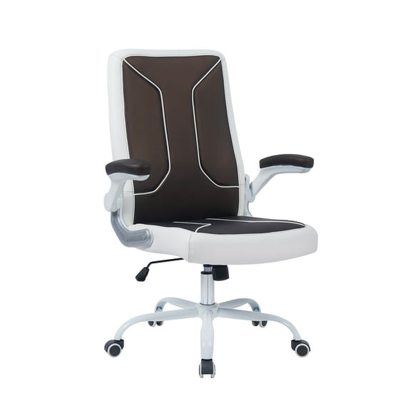 VESTA Office Desk Chair, Customer Chair Rolling Seat with Armrest, Adjustable Height Office, Conference Room, Reception, Waiting Area, Coffee/White