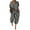 Gray, variant on Idoravan Womens Jumpsuits and Rompers Women Leopard Print Lapel Slim Long Button Rompers Short Sleeve Jumpsuits