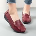 thumbnail image 2 of Gpaecead Women's Loafers Faux Leather Slip On Cushioned Comfort Moccasin Flats For Work, Standing And Daily Walking Burgundy, 2 of 6