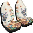 thumbnail image 3 of XYZCANDO Car Seat Covers Butterfly Floral 2 pcs Car Front Seat Covers Soft SUV Truck Sedan Waterproof Cozy Automotive Front Seat Covers, 3 of 10