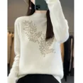 thumbnail image 3 of cozy sweater sweater long sleeve sweater • cardigan pullover Women Sweaters Thick Warm Autumn Winter Mock Neck Fashion Pullovers Long Sleeve Basic Jumper Knit Bottoming Shirt K, 3 of 9