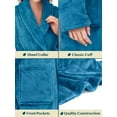thumbnail image 3 of PAVILIA Teal Blue Women Robe Fleece Plush Soft, Fluffy Fuzzy Cozy Warm Lightweight Bathrobe, Shower Spa House Long Robe for Women, 2XL/3XL, 3 of 7