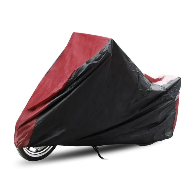 XL 180T Rain Dust Motorcycle Cover Red&Black Outdoor Rainproof UV Protector