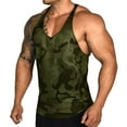 thumbnail image 6 of Men Fashion Color Block Print Bodybuilding Sport Vest Fitness Undershirt, 6 of 6
