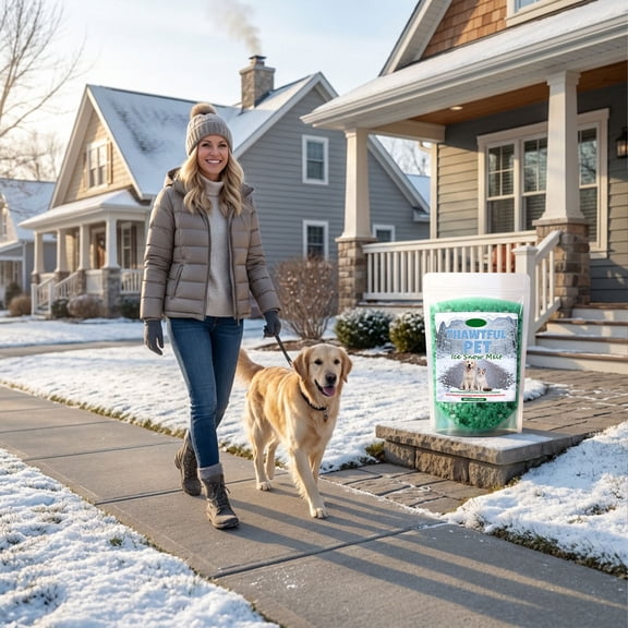 Chanana Ice Melt Safer for Concrete, Bag,Snow Salt Ice Melt,Salt for Snow and Ice Removal for Sidewalk, Driveway,Garden,Snow Melt is Effective Up to -15° 1PC