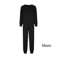 thumbnail image 3 of Rohuuque Family Matching Sets Christmas Jammies Solid for Mom Christmas Mom Mother Solid Blouse Tops+Pants Family Clothes Pajamas 2025 Black, 3 of 7