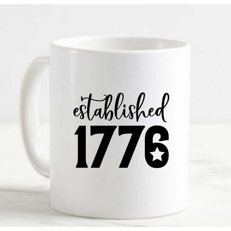 

Coffee Mug Established 1776 United States Of America Freedom White Cup Funny Gifts for work office him her