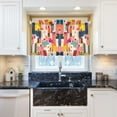 thumbnail image 5 of Yayeee Kitchen Curtains Tier Pair Light Filtering 27"x36" Rod Pocket Short Cafe Window Panel, Art Geometric, 5 of 7