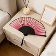 thumbnail image 4 of Cherry Blossom Silk Folding Fan with Bamboo Ribs, Durable Hand Fan for Stage Props, Wedding & Home Decor, 4 of 6