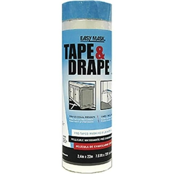 396490 Easy Mask 2.4 x 22 m. Plastic Pretaped Drop Cloth