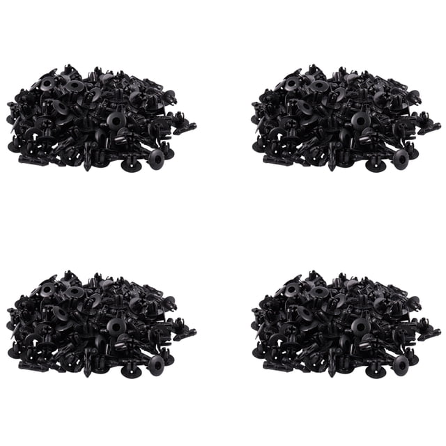 7mm Plastic Rivets Fastener Auto Car Bumper Push Clips 400 Pcs,400(+/-2%) x Plastic Rivets,Black