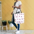 thumbnail image 6 of Open Top Canvas Tote Bag with Zipper Reusable Shopping Bag 13.5x15" Roomy Carryall Watercolor Cherries Pattern, 6 of 9