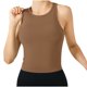 thumbnail image 2 of Tops Verdes Oscuros para las Mujeres Alta Elasticidad Nervadura sin Costuras Top Deportivo con Acolchado, Tops de Punto Blanco para las Mujeres, 2 of 9
