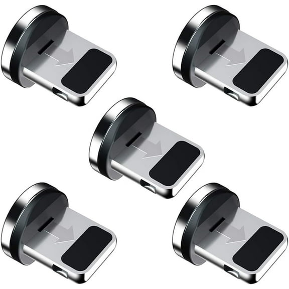 Magnetic connector tip heads (5-pack) Magnetic adapter 360 ° rotating strong magnetic phone cable adapter for I-product device
