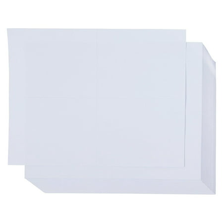 Blank Postcards - 100-Sheet Kraft Paper Postcards, Printable Blank Note Cards for Inkjet and Laser Printers, 4 Per Page 400 Cards in Total, Plain White, Perforated, 4 x 6