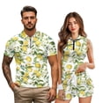 thumbnail image 2 of KUIFORTI Lemon Flower Couple Golf Matching Outfits Matching Couple Golf Shirts Woman Golf Clothing Set with Pocket Built in Shorts Breathable Fabric for Golf,Tennis,Hiking,Running,Gym, 2 of 7