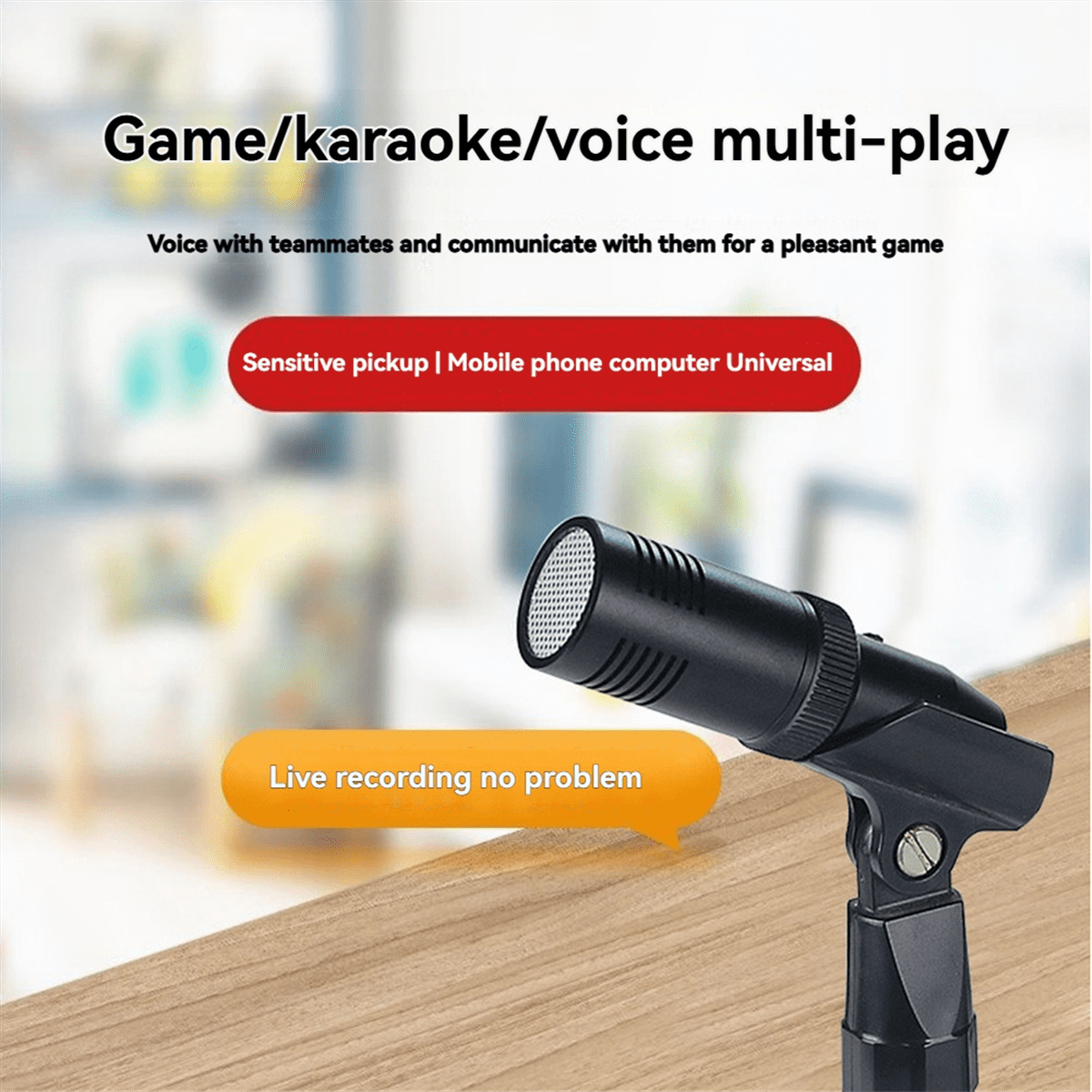 Condenser Microphone Desktop Recording Microphone for PC Laptop Streaming Video Games Podcasts Vocals