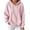 Pink, variant on Qiggri Womens Striped Hooded Sweatshirt,Soft Casual Long Sleeve Pullover,Oversized Hoodie with Pocket for Daily Wear
