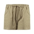 thumbnail image 2 of Sngxgn Short for Women, Knit Quick Walking Short with Pockets for Everyday Wear, Workouts, Hiking(Khaki,XL), 2 of 5