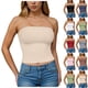 thumbnail image 1 of Top corto,Blusa informal de verano sin tirantes para mujer, de poliéster, holgada, para usar en casa, sopatenor, 1 of 8