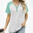 thumbnail image 6 of OSFVNOXV Workout Tops for Women Athletic Basic T-Shirt Casual Color Blocked V-Neck Breathable Gym Tops, 6 of 8