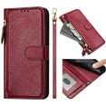 thumbnail image 1 of Filp Case for Samsung Galaxy Note 10 Zipper Pocket Magnetic Flip Wallet Phone Case with 7 Card Slots and Wrist Strap, 1 of 5
