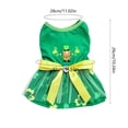 thumbnail image 3 of St. Patrick's Day Dog Skirt with Bow, Clover Pet Tutu Dress, Green Cat Apparel Outfit for Irish Festive Summer Birthday Party, 3 of 6