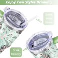 thumbnail image 5 of 40oz Cute Ocean Life Turtle Stainless Steel Flip Straw Tumbler Spill Proof Travel Cup Double Wall Vacuum Insulated Coffee Mug with Top Handle, 5 of 6