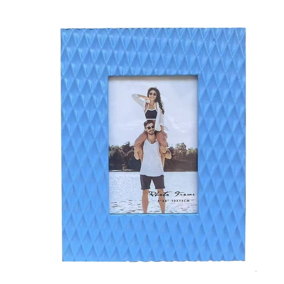 Blue 4" x 6" Wavy Picture Frame Tabletop Room Wall Decor Photo Displaying